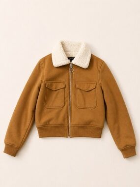 Forever 21 Faux Suede Sherpa Jacket